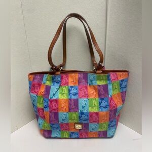 Walt Disney Dooney & Bourke Pop Art Flynn Tote Bag Purse Mickey Minnie Pluto